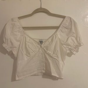 Princess Polly Cropped White Milkmaid Style Top